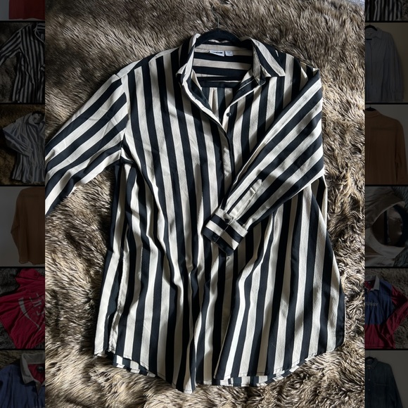 Noisy May striped button-up shirt - Picture 3 of 4